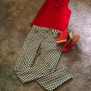 Checkered skinny jeans